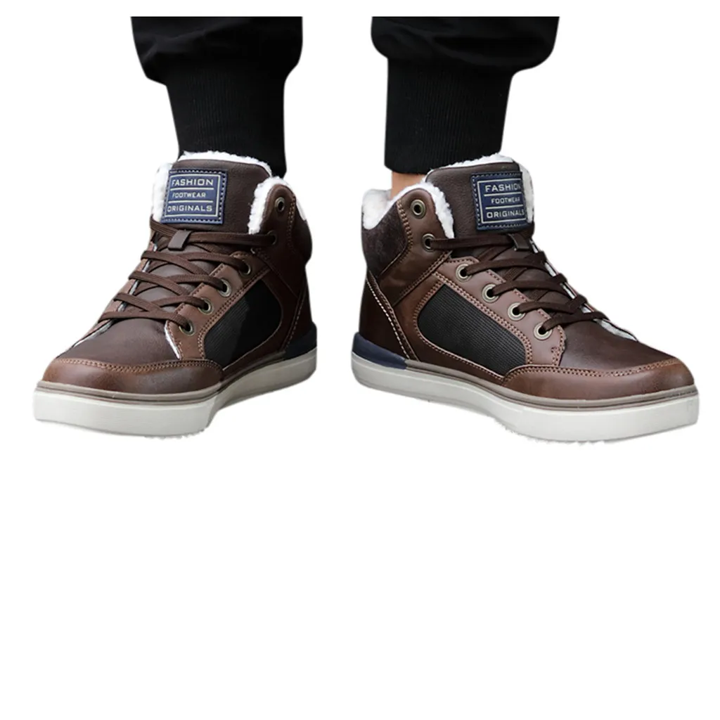 Winter Men Lace-Up Mountaineering Sport Shoes Keep Warm Mountaineering Snow Boot zapatos de hombre Dropshipping Casual Shoes