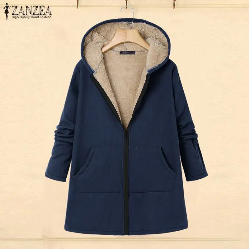 awesome ZANZEA Women Coats Jackets 2019 Autumn Casual Warm Outwear Winter Chaqueta Mujer Fleece Fur Jackets