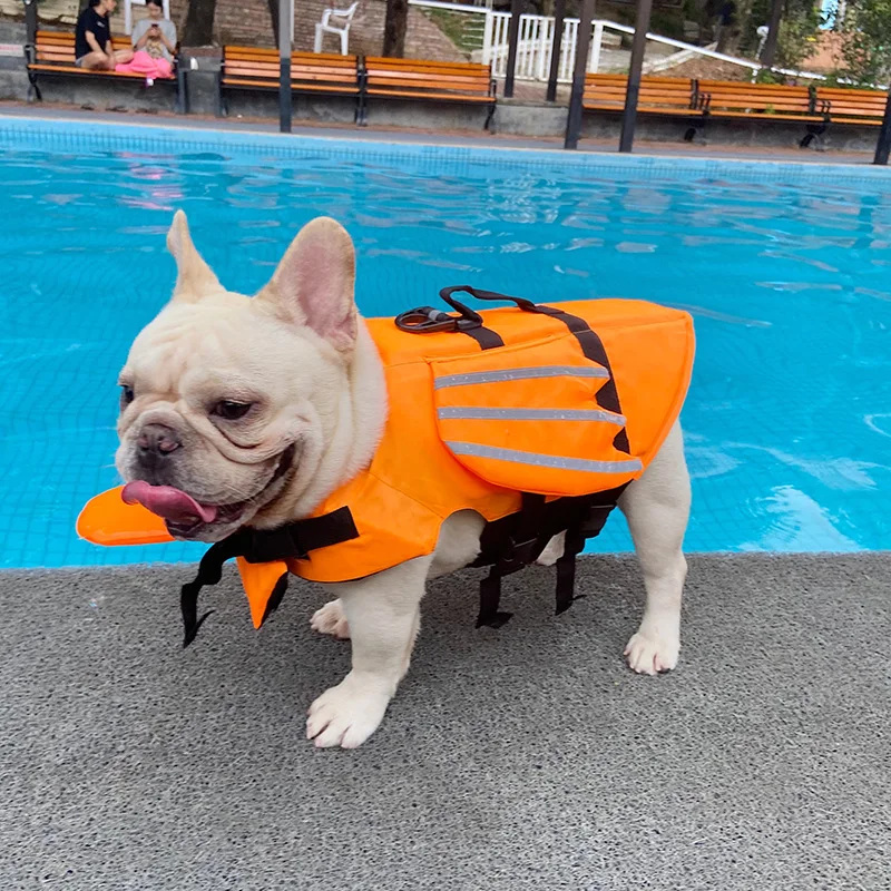 Reflective Dog Life Jacket Dog Swimming Suit French Bulldog