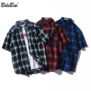 

BOLUBAO Fashion Brand Men Plaid Shirt Spring Autumn New Men's Comfortable Short Sleeve Shirt Male Casual Trend Shirts Tops