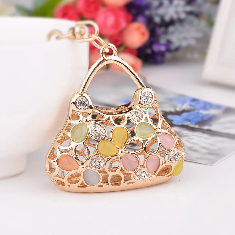 Креативный Opals сумочка металлический брелок модные брелоки сплав брелок женский очаровательный кулон для сумки автомобильные брелоки оптом