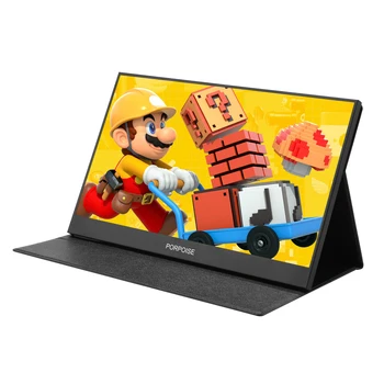 

POEPOISE 15.6/17.3 inch ips hdmi Portable monitor for Raspberry Pi PC PS4 Xbox 360 1080P LCD LED Display switch cctv