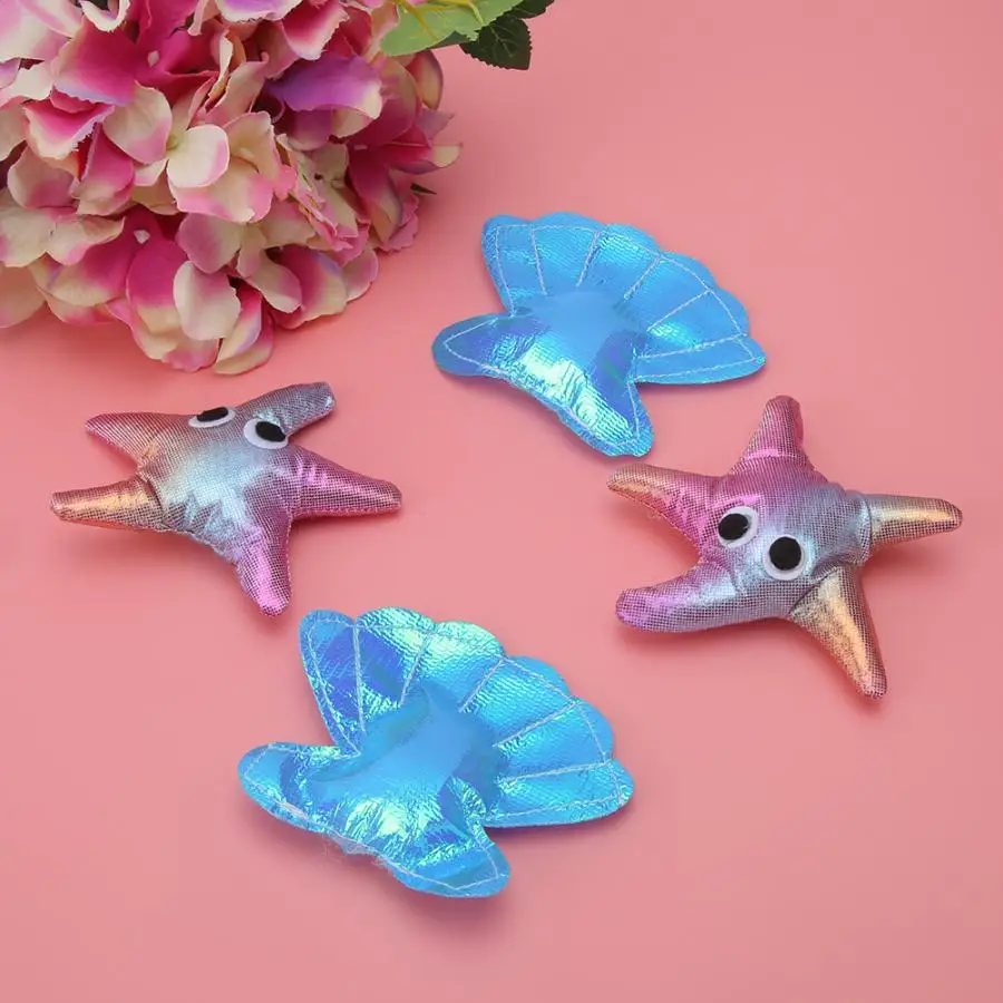 4 Pcs Pet Cat Cloth Toy Cute Starfish Seashell Shape Grinding Claws Training Interactive Pet Toys