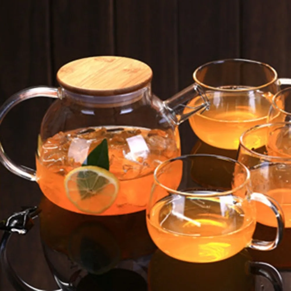 Чайный горшок набор утолщенный Высокое боросиликатное стекло Прозрачный термостойкий чайный горшок сок фу чайный сервиз чайный горшок с крышкой