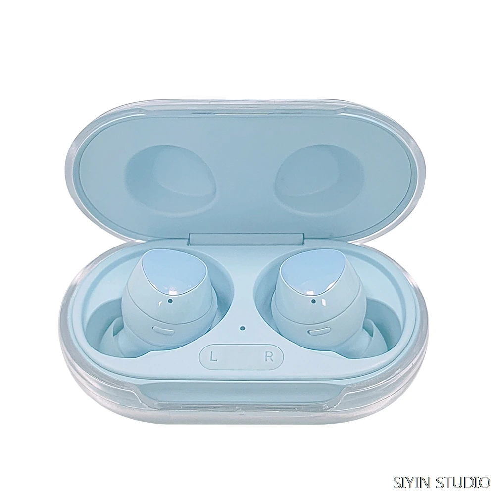 Galaxy buds plus用の透明で剛性のあるケース,イヤホン用の透明ケース