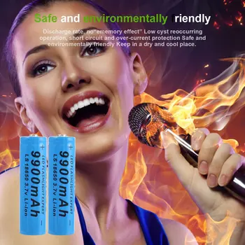 

Eoaneoe 18650 Lithium Rechargeable Batteries Smart Battery Useful Pre-Charge Batteries 9900mAh 3.7V 1 Pcs