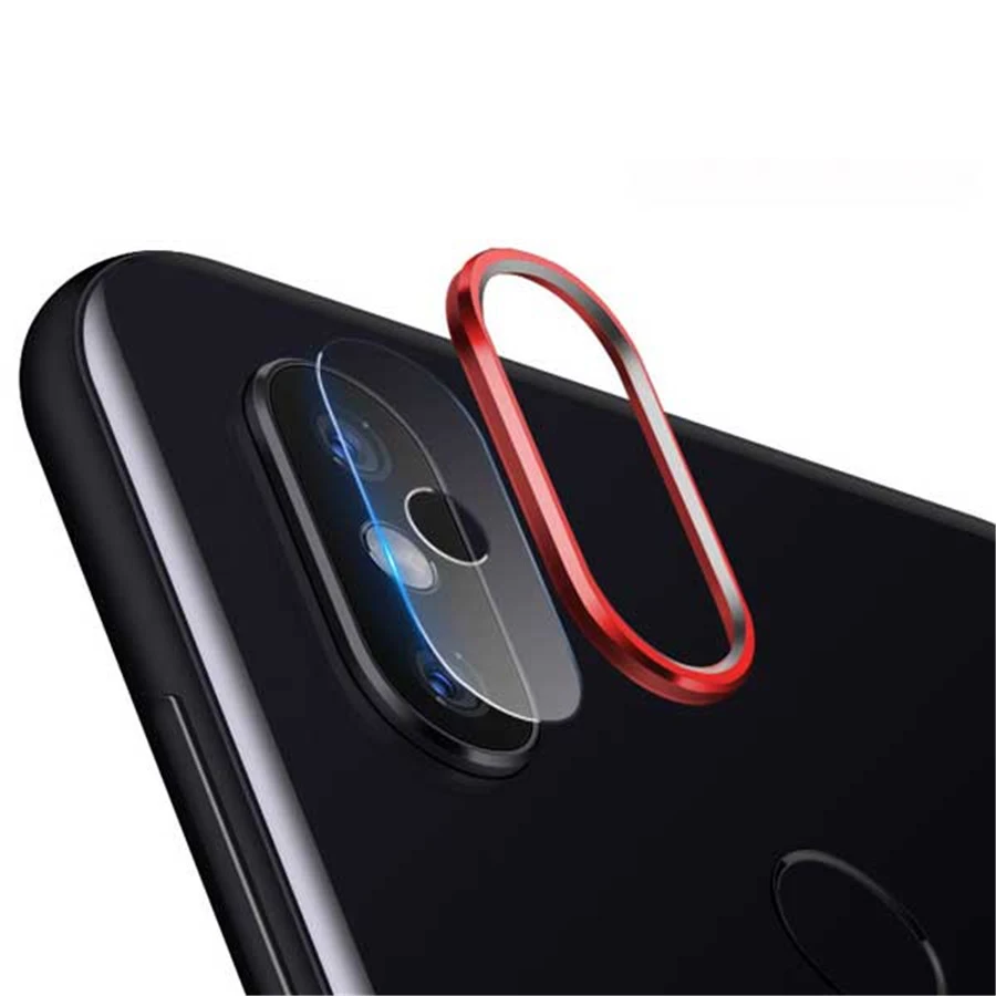 Tempered Glass For Xiaomi Redmi Note 8 7 Pro Case on Xiomi Redmi 8 Note8 Note7 Pro Cover Glass Camera Lens Protector Ring Cover - Цвет: Красный