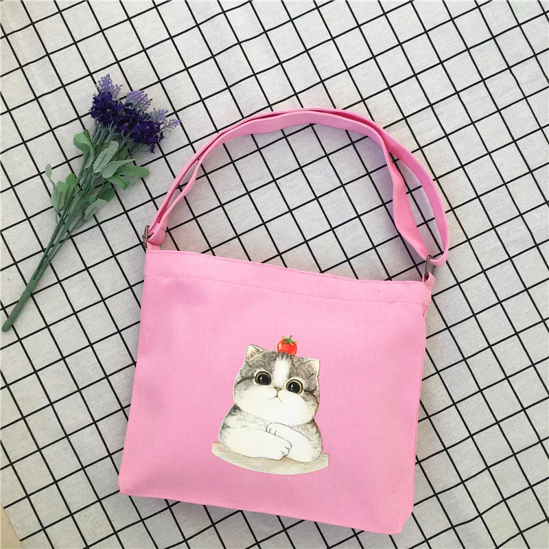 

Canvas Bag INS Trend Simple Canvas Bag Women's Shoulder Oblique Bag Harajuku Mori Girl Line School Bag