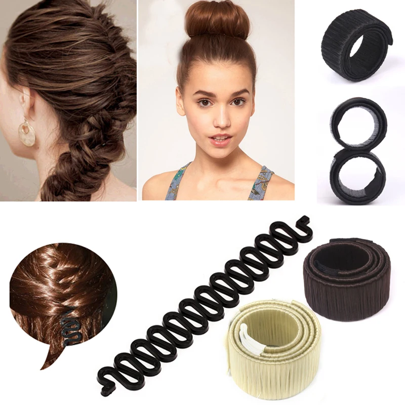 

Professional Hair Braiding Tools Magic Foam Sponge Donut Twist Styling Bun Braider Maker Women's Hair Accessories Headbands