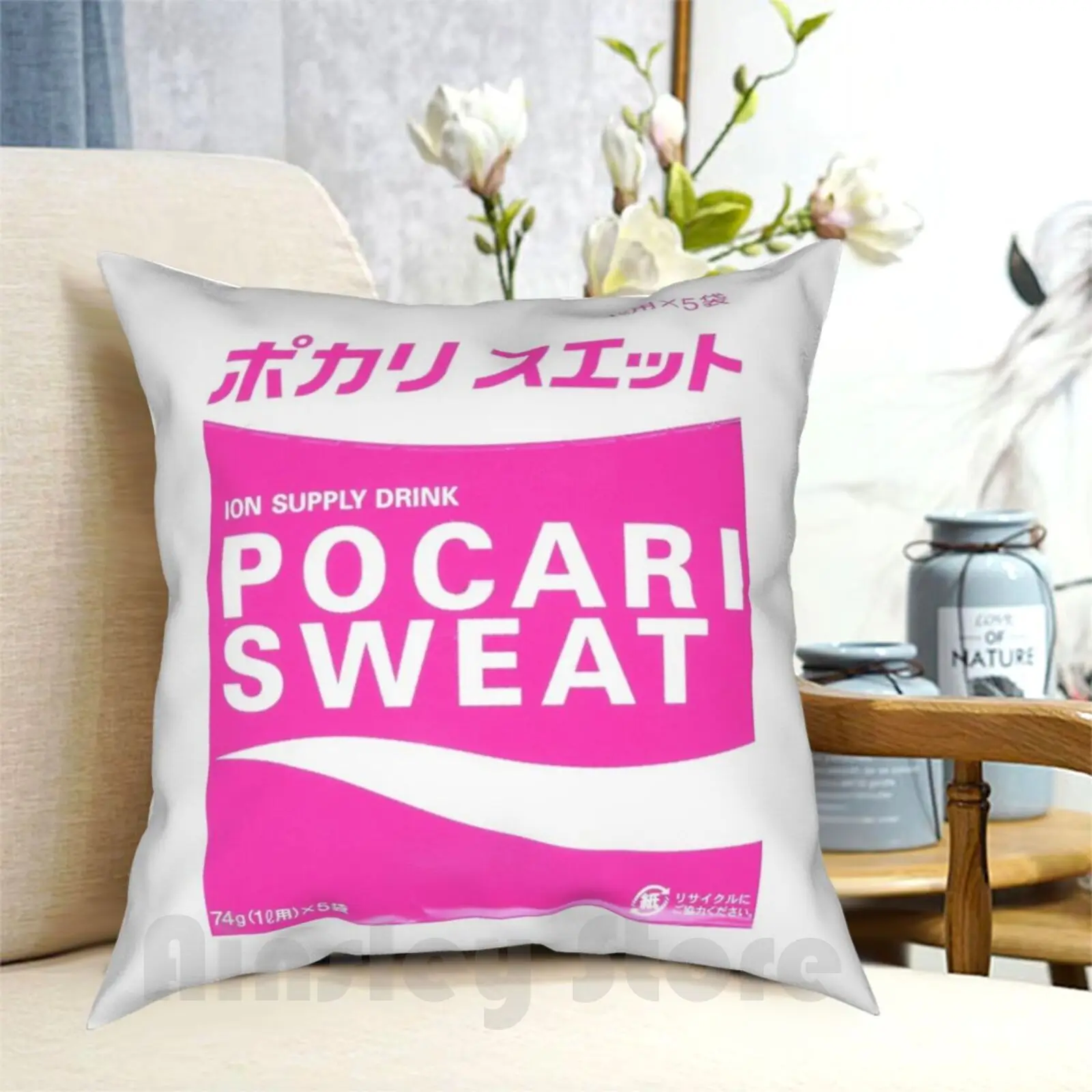 Pocari потовая розовая Подушка Чехол с принтом для дома мягкая фотообложка японский