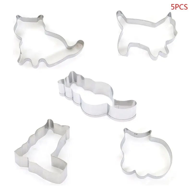 5pcs/set Animal Pet Cookie Cutter Mold 3D Sugar Craft Pastry Biscuit Fondant Cake Baking Mould DIY Decorating Tool