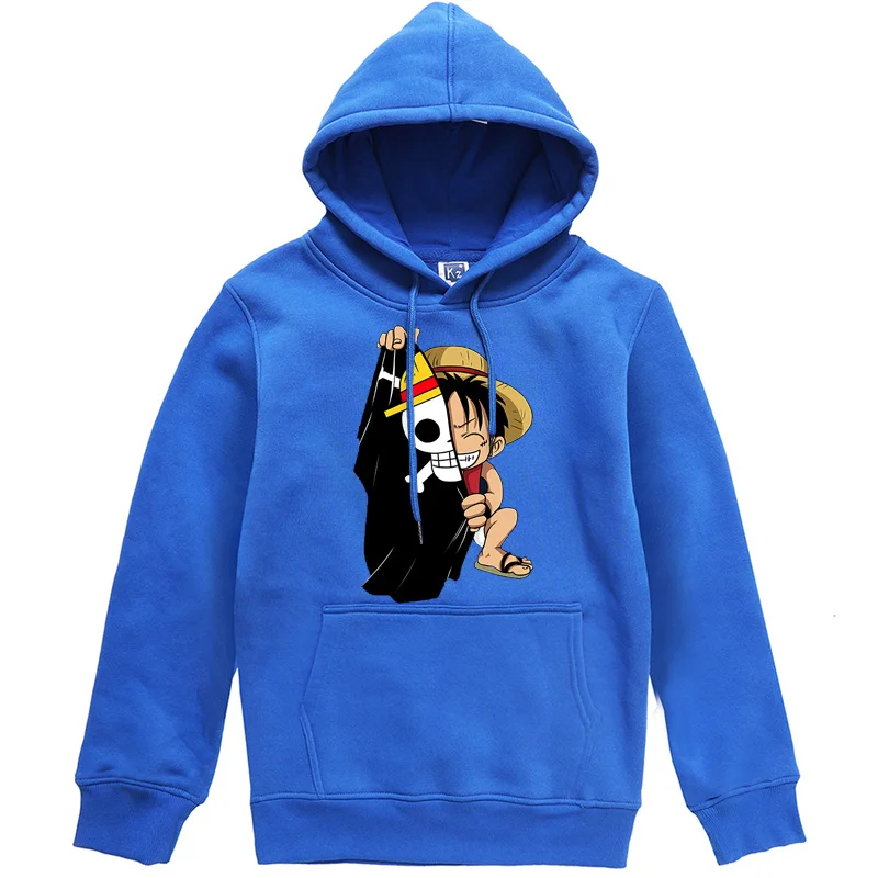 One piece Luffy толстовки мужские повседневные Homme флисовый пуловер с принтом японского аниме Мужская Уличная одежда осенне-зимние топы Мужские