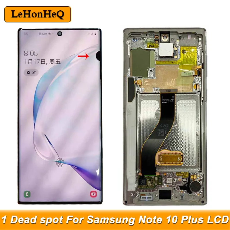 US $127.67 Super AMOLED Defect LCD For Samsung Galaxy Note 10 Plus LCD Screen Display Touch Digitizer N975 Note10 Note 10 Plus LCD