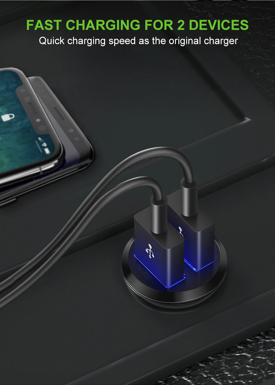 Мини 2 USB Автомобильное зарядное устройство адаптер 3.1A с светодиодный Универсальный двойной USB телефон автомобильное зарядное устройство для samsung S8 S9 Xiaomi Мобильный телефон зарядное устройство s