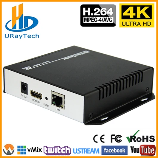 H.264 4K HDMI видео потоковое IP энкодер IPTV энкодер для IPTV и потоковая трансляция в прямом эфире, поддержка RTMP RTSP RTP UDP HTTP HLS - Цвет: H.264