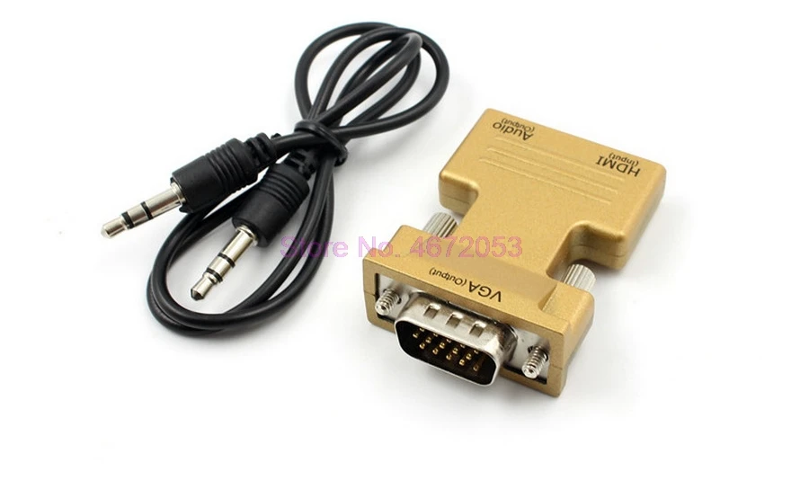 50pcs 1080P HDMI to VGA Adapter Digital To Analog Audio Video Converter Cable for PC Laptop TV Box Projector | Электроника