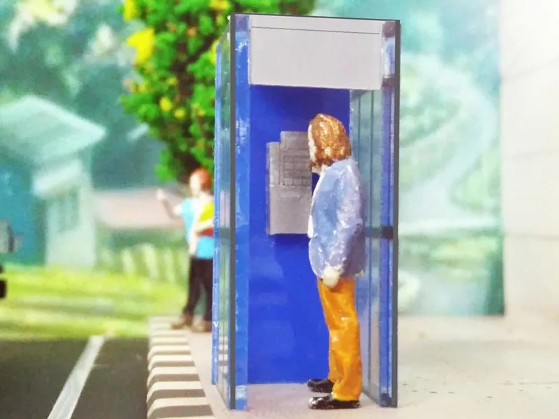 

1:64 car model Fujiwara tofu shop model parking lot scene toy public phone booth display accessories for children gifts