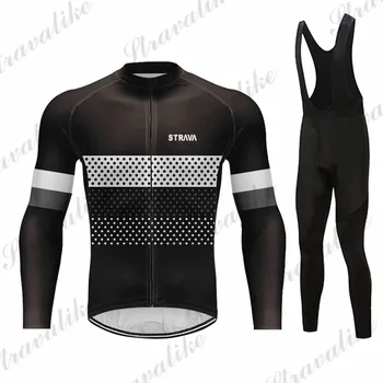 

STRAVA men Autumn Long sleeve cycling suit Cycling Clothing Set NW Breathable Mountain Cycling Suits Maillots Ciclismo Hombre