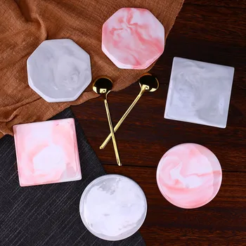 

Ceramic Nordic Table Insulation Coaster Marble Stripe Ceramic Coaster The Square Storage Tray Household Desktop Ornament Tray