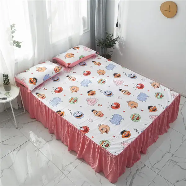 1 шт., постельное белье, простыня King size, набор простыней для королевы, простыни с принтом, плоский лист, качественная кровать, юбка, 180*200/200*220 см - Цвет: Q