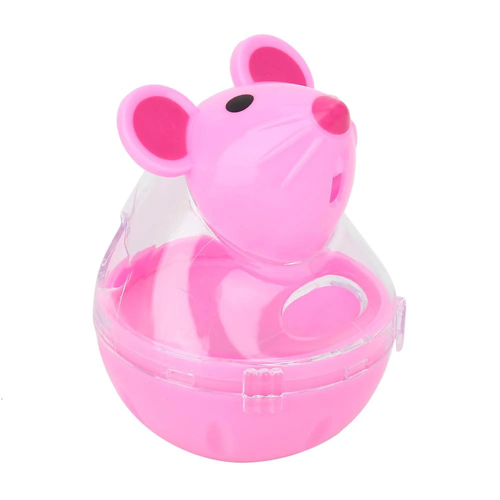 Игрушка для кошек Забавный стакан игрушка-кормушка в форме мыши протекающий шар дозатор корма для домашних животных D40 - Цвет: Розовый