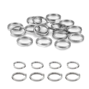 

100pcs/lots 5-15mm Stainless Steel Open Double Loops Split Jump Rings Keychain Link Circle DIY Keyring Connectors Accessories