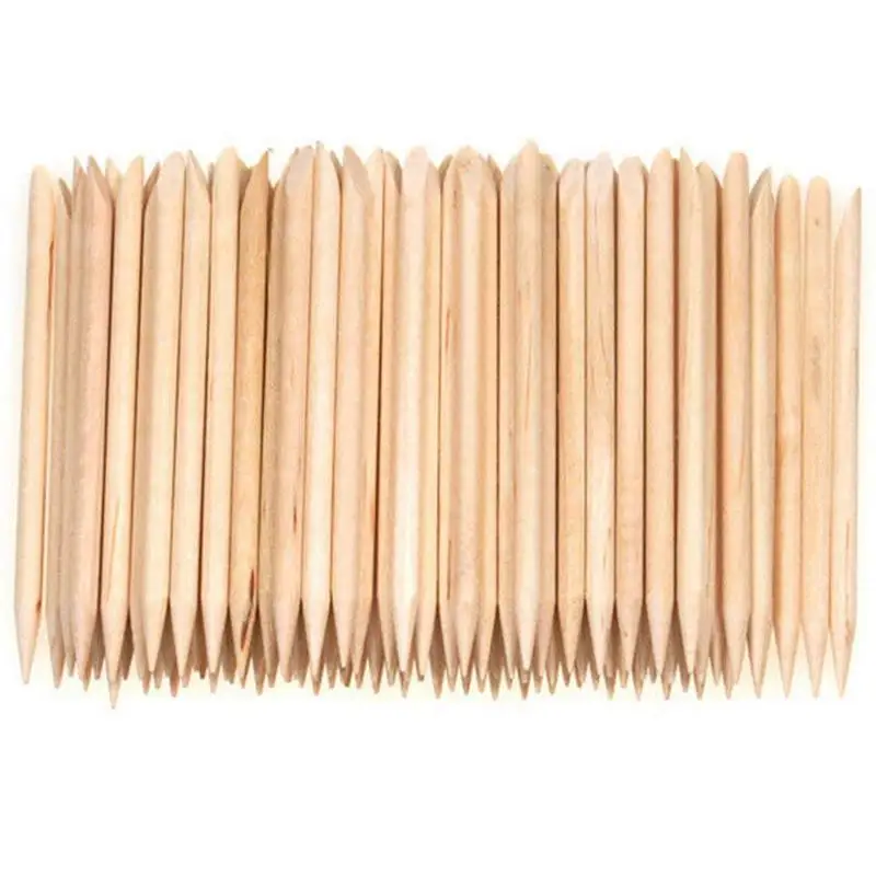 HTHL-100pcs дизайн ногтей деревянные палочки для отодвигания кутикулы маникюр уход