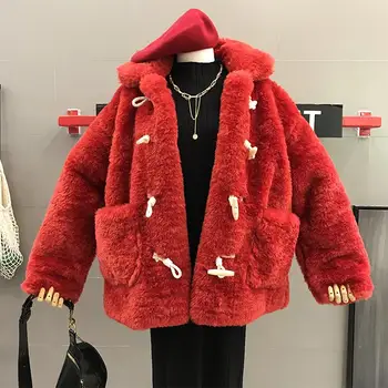 

2019 New Autumn Winter Double Pockets Women Wadded Jackets All-match Turn Down Collar Long Sleeve Horn Button Female Overcoat