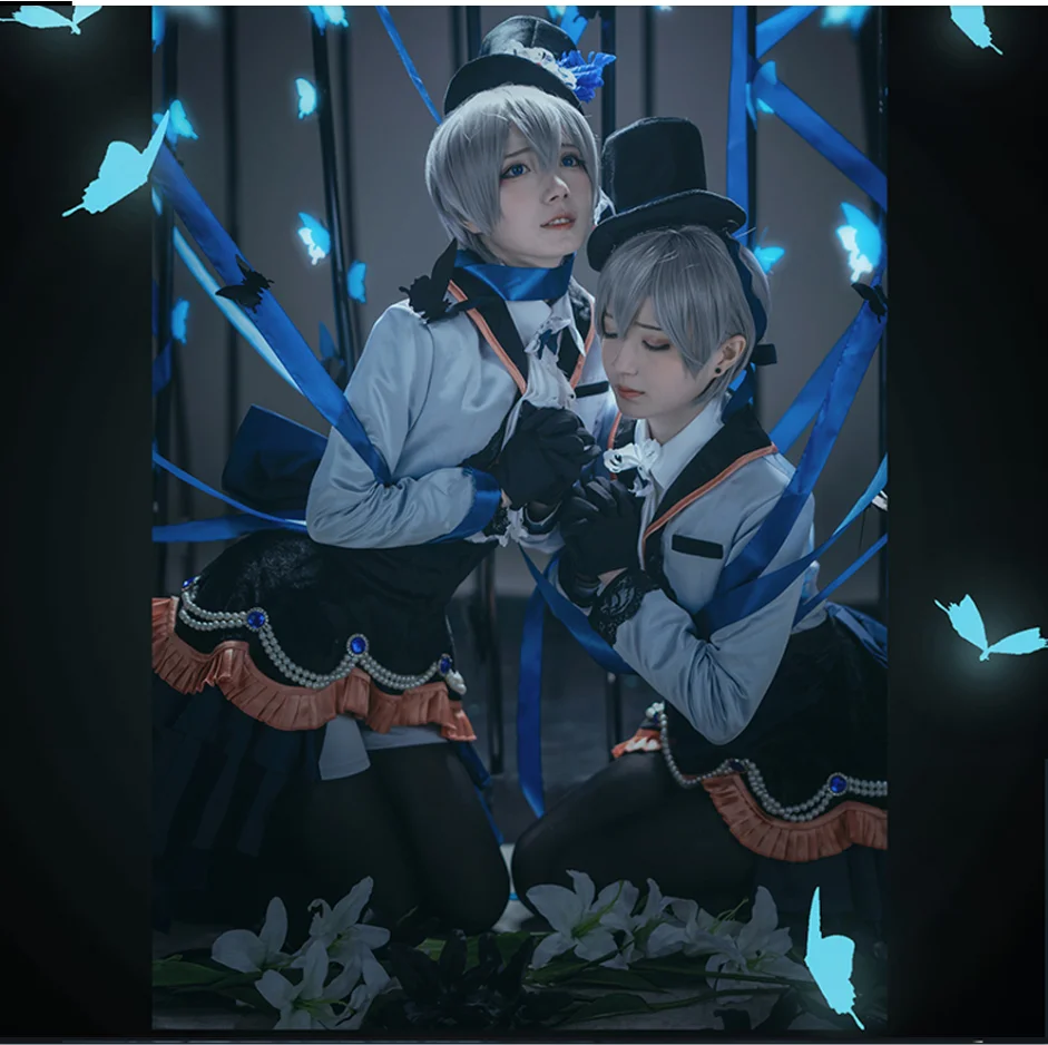 UWOWO Аниме Черный дворецкий Ciel Phantomhive Близнецы Косплей Костюм курошицуджи