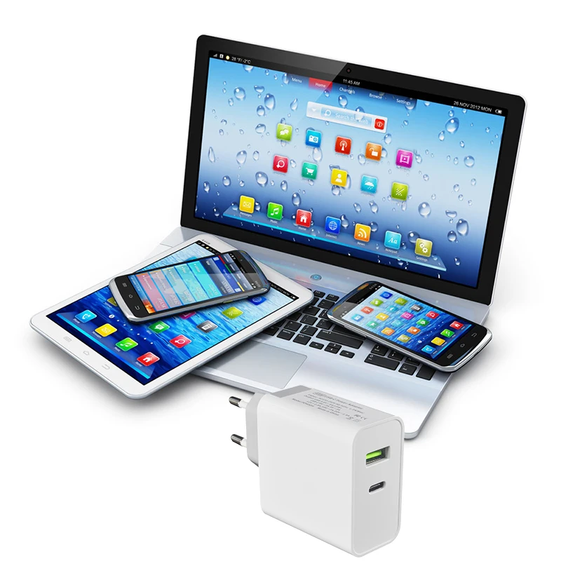 42 Вт тип-c power Delivery PD настенное зарядное устройство с 5V 2.4A USB зарядное устройство для MacBook iPad Pro samsung Note 9/S9/Nexus EU Plug