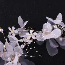 Бабочка креп повязка на голову свадебный ободок платье аксессуары ручной работы Новые Свадебные украшения