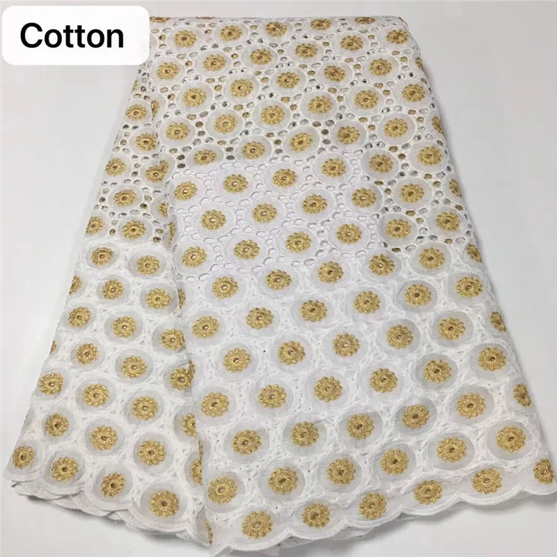 

5Y Swiss lace fabric 2019 Dubai heavy beaded embroidery African lace fabrics 100% cotton Swiss voile lace in Switzerland 2L08233