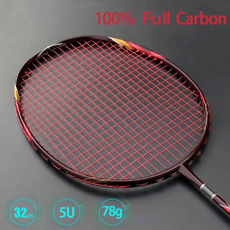 Max 30Lbs Seamax 100% Japan Carbon Fiber Badminton Racket with Bag and Grip 2 Color to Choose Strung 22Lbs