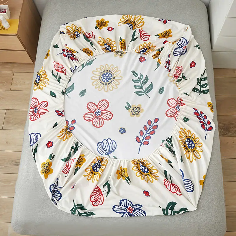 Bonenjoy Queen Size Fitted Bed Sheet with Elastic Band King Size Bed Cover Floral Style sabanas cama 150 Sheets (no pillowcase) 6