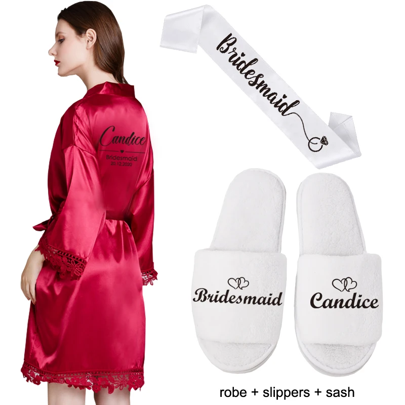 红色 robe shoe sash