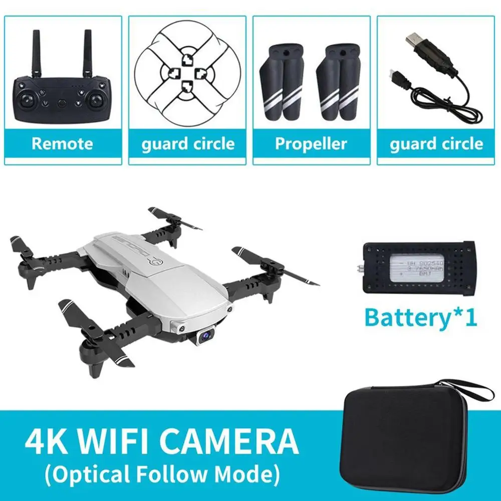 white LANSENXI-NVO складной 2,4 ГГц WiFi FPV Дрон 4K камера RC Дрон в режиме реального времени Трансмиссия самолет игрушка пульт дистанционного управления Самолет - Цвет: white