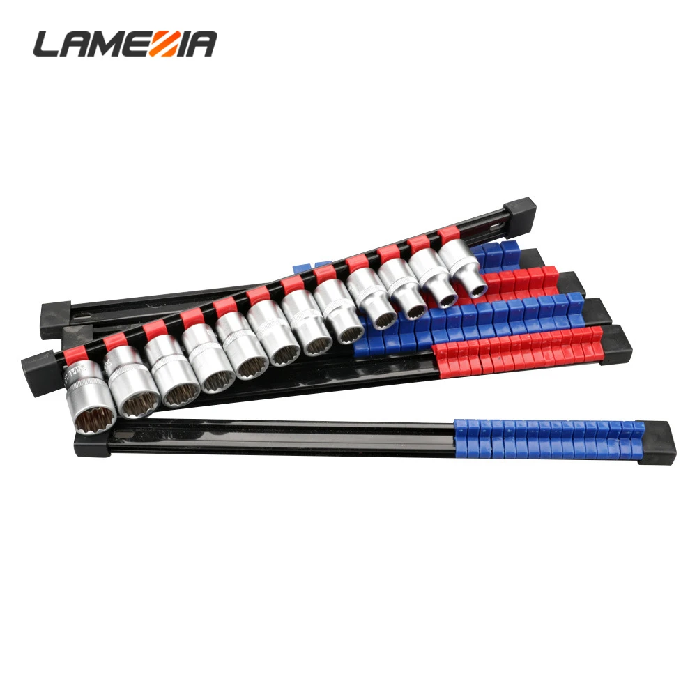 

6PCS Multifunctional 1/2 3/8 1/4 Plastic Sleeve Holder Set Explosion-Proof Socket Rack Organizer Clamp Hand Tool Shelf Clip Kit