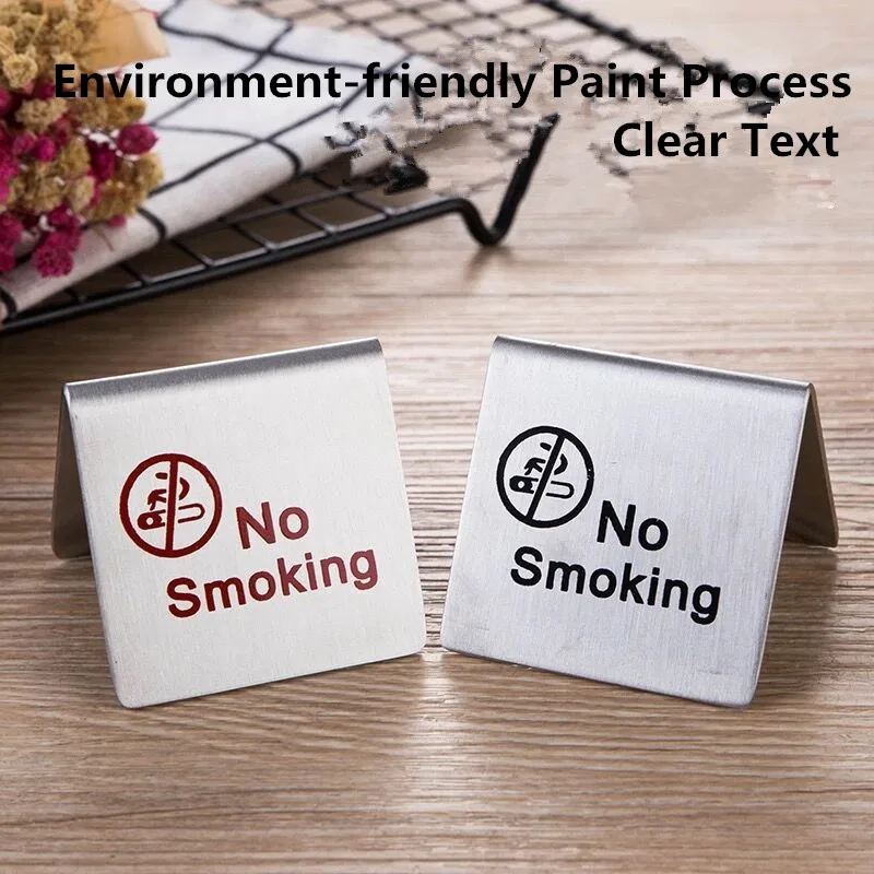 Reusable Double Sided Stainless Steel Table Sign Card Holder Tabletop Reserved Signs For Cafes Hotels Restaurants Bar