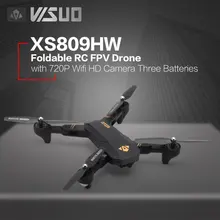 VISUO XS809HW Радиоуправляемый Дрон 2,4 г складной FPV селфи RC Квадрокоптер с 720P широкоугольной камерой удержание высоты с тремя батареями z