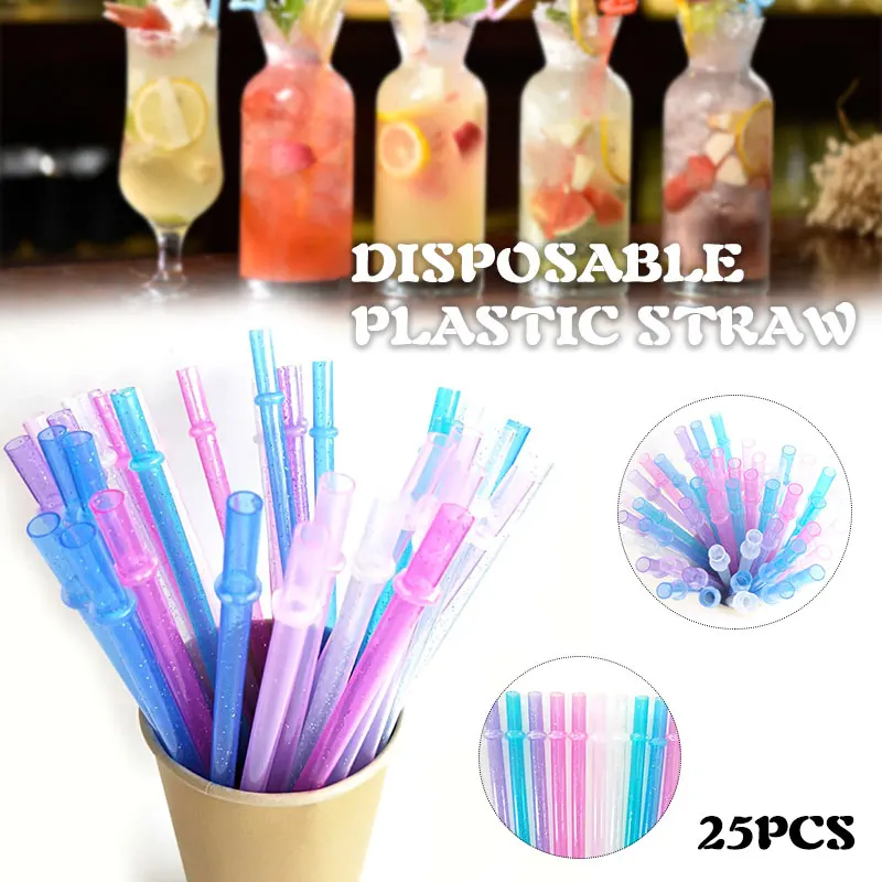 

Plastic Straws Restaurant Economic 25pcs Drinks Kitchen Tool Reusable