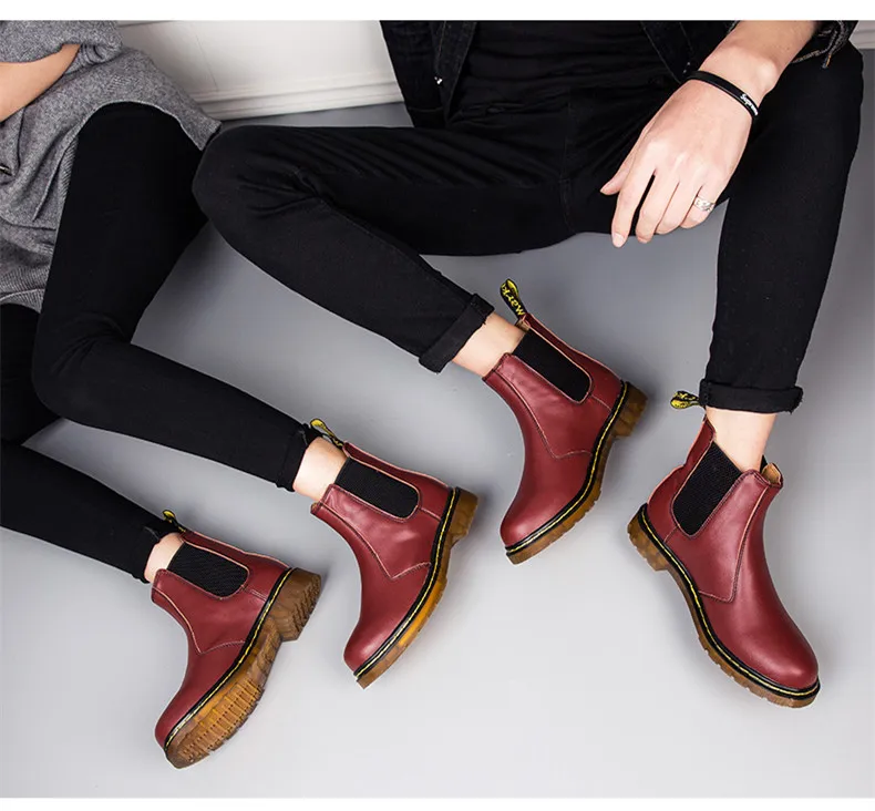 Осенне-зимние ботинки челси из натуральной кожи; Мужская обувь; классические винтажные ботильоны; водонепроницаемые мужские повседневные ботинки в байкерском стиле