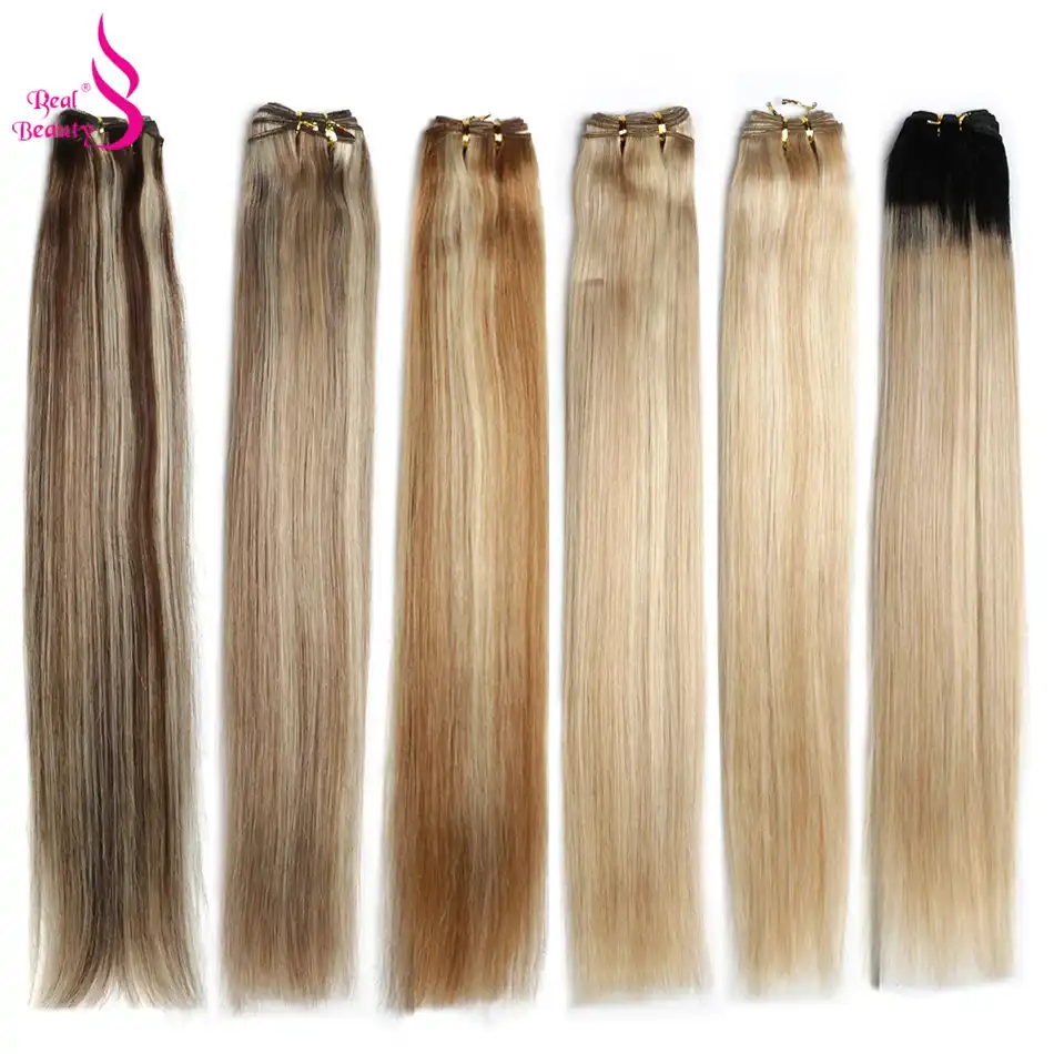 Real Beauty Blond Straight Hair Bundles Brazilian Hair Weave