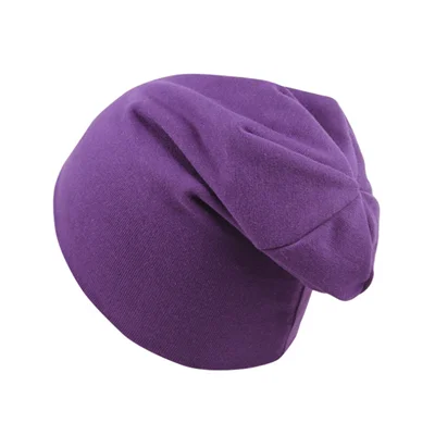 Новинка; Детские уличные танцевальная одежда в стиле хип-хоп шапка Демисезонный детские шапки и шарфа для маленьких мальчиков и девочек, вязаный Кепки зимние теплые однотонные Цвет детская шапка - Цвет: Dark Purple