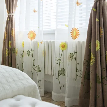 

HOPE Hot Sales Modern Minimalist Fresh Style Embroidery Window Screen Fabric
