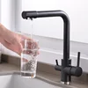 ROVOGO Filter Kitchen Faucet Cold and Hot Mixer Tap, Drinking Water Filter 3 way Sink Tap Mixer Crane Black Finished ► Photo 3/6