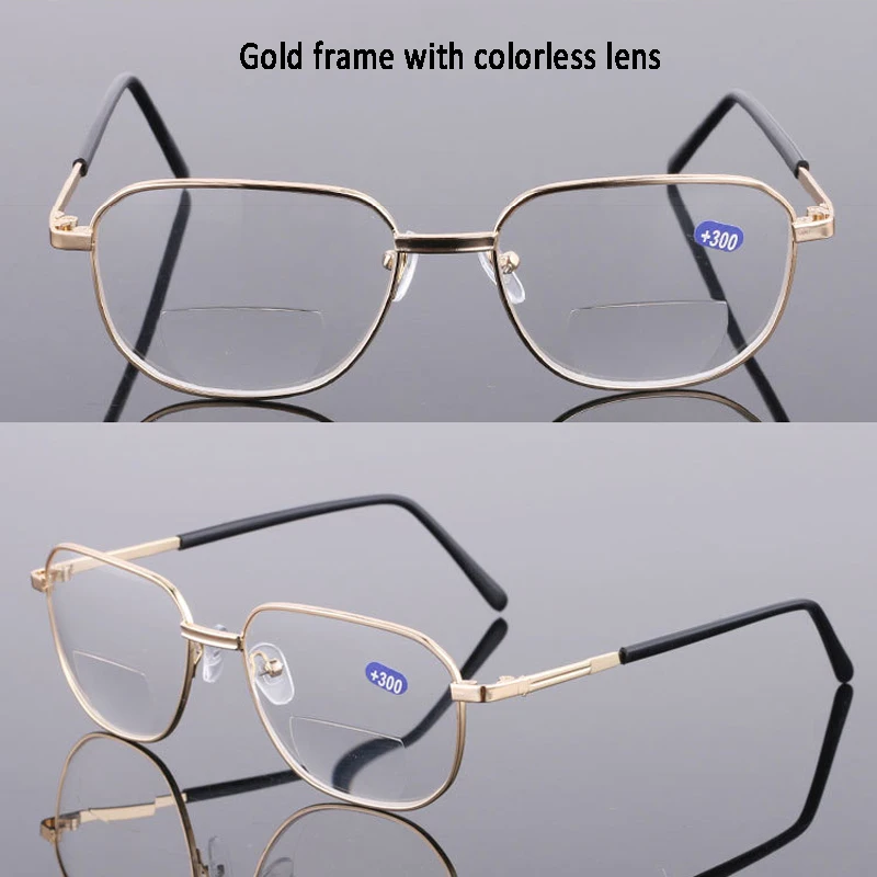 Reading Glasses Presbyopic Glasses Zilead Reading Glasses Women Men Far And Near Bifocal Presbyopic Eyewear Double light Metal Hyperopia Eyeglasses+1.5 2.0 2.5 3.0