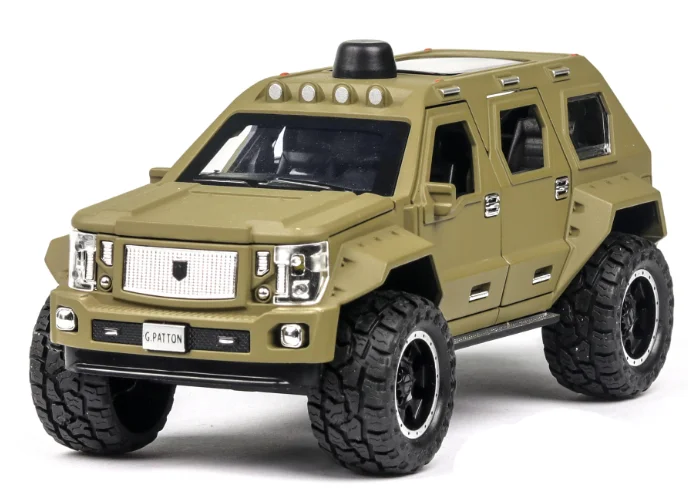 Green Высокая симитация 1:24 г. Паттон USSV сплав модель автомобиля литая модель игрушечного автомобиля с светильник звуковая машина для детей рождественские подарки - Цвет: Green