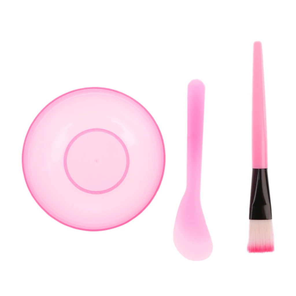 3Pcs Makeup Beauty DIY Facial Face Mask Bowl Brush Spoon Stick Tool Kit Homemade