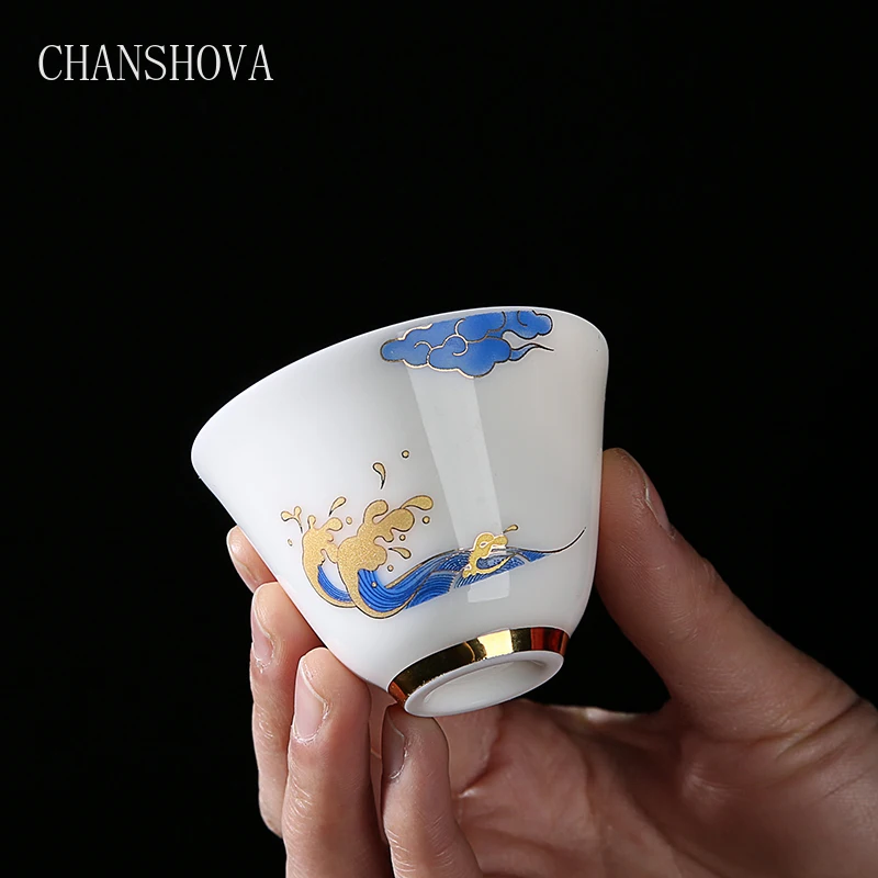 CHANSHOVA глазурованная белая фарфоровая чашка 45 60 мл Ретро стиль ручной работы керамические чайные чашки Традиционный китайский чайный набор кунг-фу