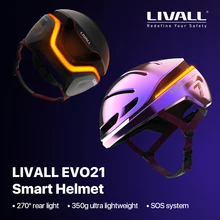 Beste Original LIVALL EVO21 Smart MTB Bike Licht Helm für männer frauen Fahrrad Radfahren Elektrische roller Helm Mit Auto SOS alarm
